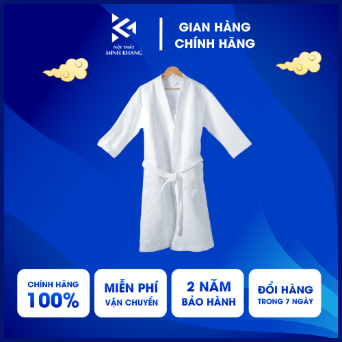 Áo Choàng Tắm, Áo Choàng Ngủ Nanomex Cao Cấp 100% Cotton - Hoàn Hảo Cho Khách Sạn, Spa, Biển và Giấc