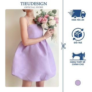 Tiểu Design - Váy thiết kế Đầm xòe xốp tím Tieudesign