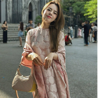  LINN Design Áo dài cách tân Cẩm Anh hồng  đã kèm quần  