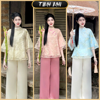  Đồ lam đi lễ voan tơ 2 lớp TINH NHI mềm mại thoải mái PP270 