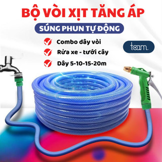 Vòi Xịt Tăng Áp Rửa Xe Gia Đình, Tưới Cây, Dọn Dẹp Rửa Sân 8 Chế Độ Xịt Kèm Tay Cầm Phun Tự Động