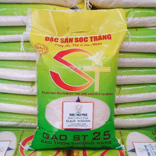 Gạo ST25 5kg L2 Truyền Thống Đặc Sản Sóc Trăng - Dẻo Mềm Vừa Không Nở Ngon Cơm  - Ngọc Thiên Phúc