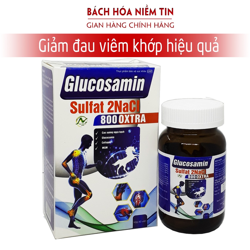 Viên uống giảm đau xương khớp Glucosamin Sunfat 8000 xtra - kết hợp thảo dược và collagen, glucosamin hàm lượng cao