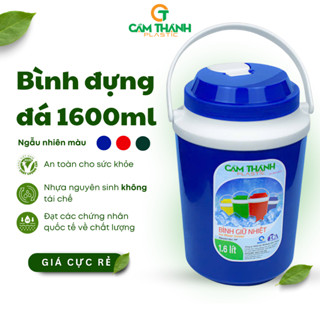 Bình Giữ Nhiệt Lâu, Giá Rẻ 1600ml NHỰA CẨM THÀNH Chất Liệu Nhựa Nguyên Sinh, Dung Tích Lớn K05, Giao Màu Ngẫu Nhiên