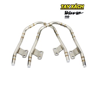 Tay dắt xe máy wave 110, wave 100 , cảng sau Sirius form chuẩn TT, vân hàn titan, khò màu titan