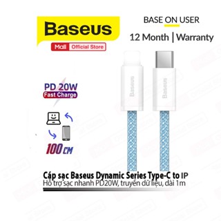 Cáp sạc nhanh Typec to IP PD20W 3.0A Baseus Dynamic Series dành cho iP12/13/14, data 480Mbps, dây bọc dù, dài 1m/2m