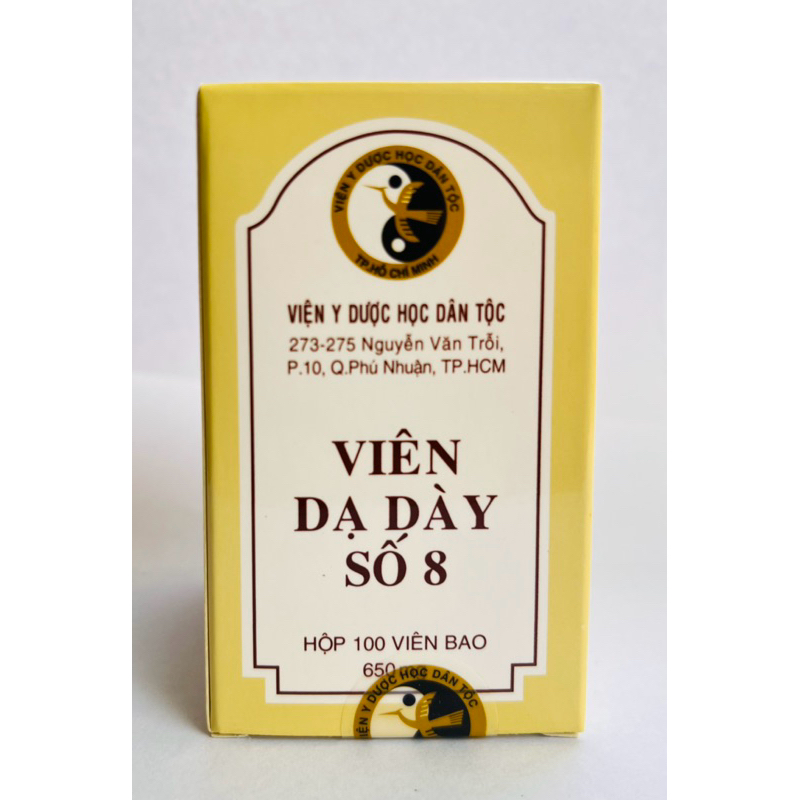 VIÊN DẠ DÀY SỐ 8 - Viện Y Dược Học Dân Tộc Tp.HCM - Hộp 100 viên
