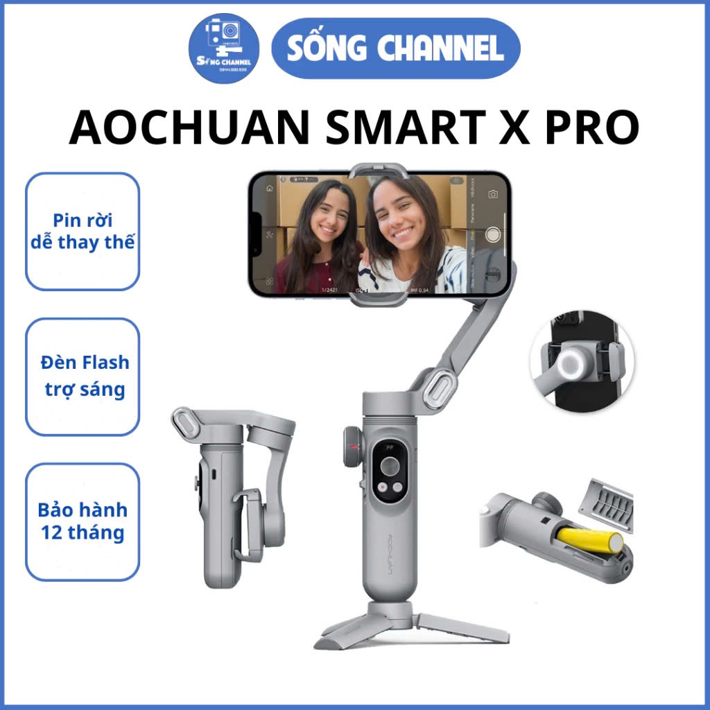 Gimbal Chống Rung SMART X PRO - Tay Cầm Điện Thoại Đa Năng, Ngon, Bổ, Rẻ Nhất