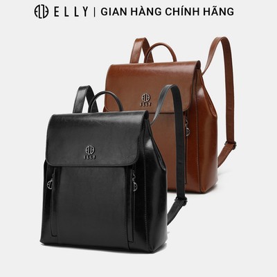 Balo nữ da thật ELLY EB50 cao cấp balo đeo vai thời trang đựng iPad phong cách sang trọng