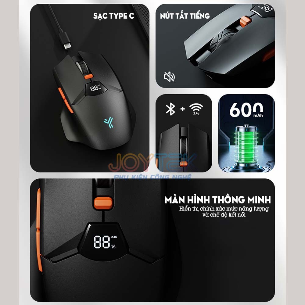 Chuột Game Atas F86 Silent 2 Mode Không Dây Bluetooth Pin 600Mah Cho Game Thủ Và Công Việc Văn Phòng - màu trắng | BigBuy360 - bigbuy360.vn