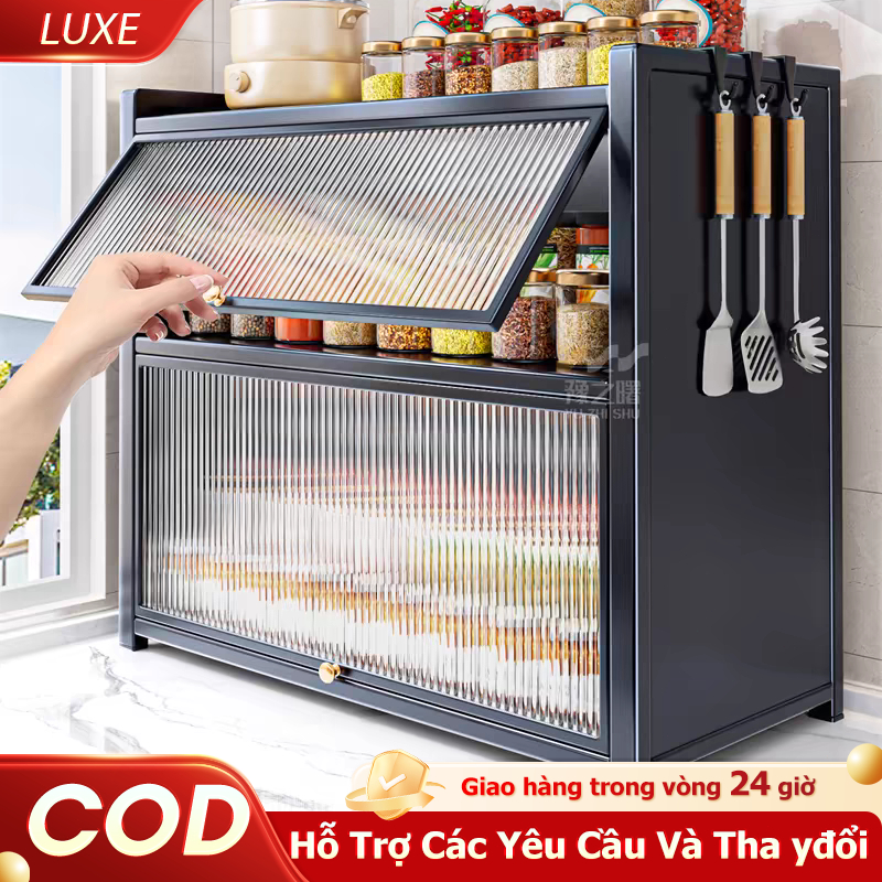 LUXE Tủ bếp đa năng Kệ Tủ bếp Chống Bụi Kệ để đồ xám NhiềuTầng