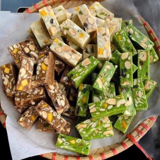 [Loại ngon] 1Kg Kẹo Nougat ít ngọt, Dành Cho Người Ăn Kiêng, kẹo Mềm Dẻo, Đồ Ăn Vặt Healthy