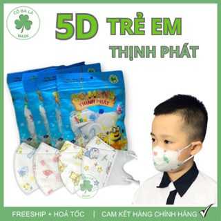  Khẩu Trang Trẻ Em 0-15 Tuổi KIDS Thịnh Phát 5D Ôm Mặt An Toàn Thông Thoáng Lọc Bụi Mịn Chống Tia UV 