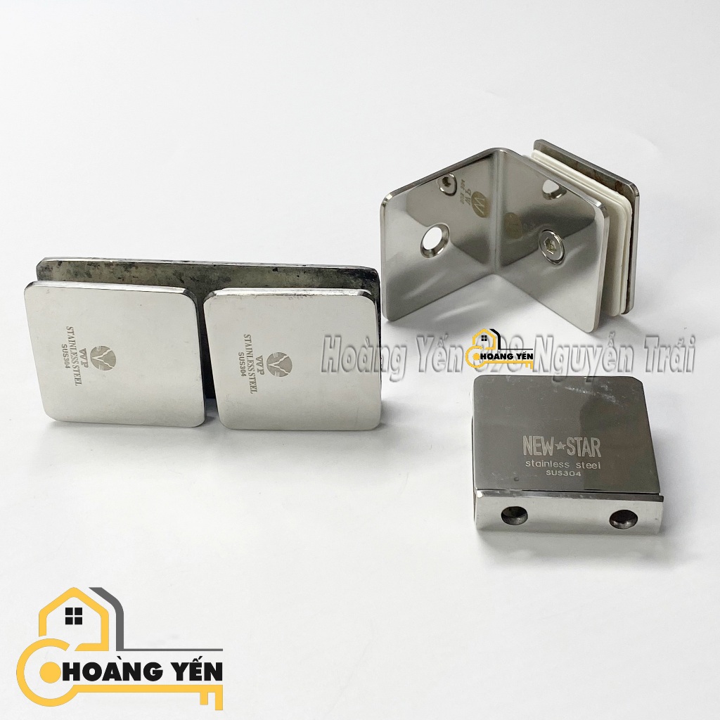 Kẹp Định Vị Inox Tường Kính, Kính Kính góc 90 độ, 180 độ, 0 Độ VPP INOX 304