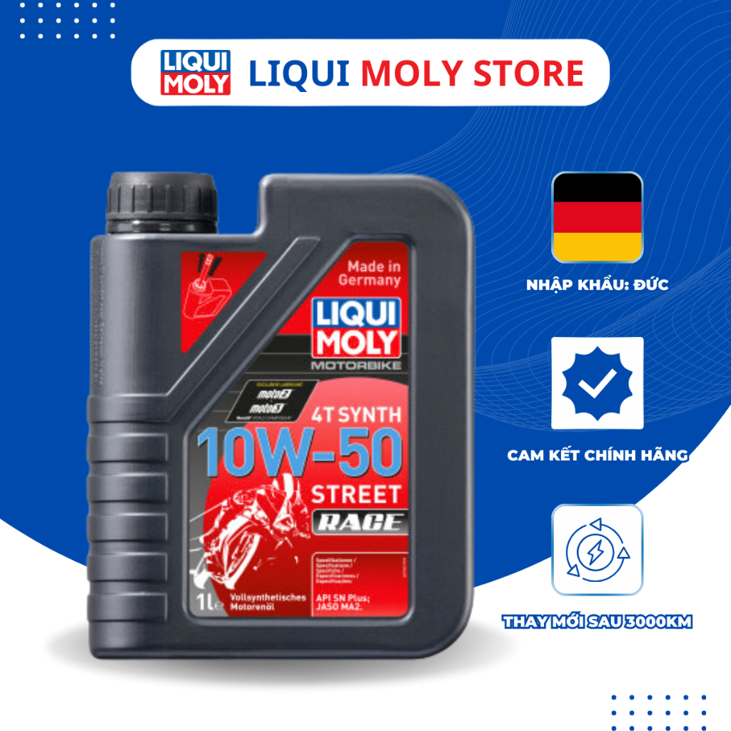 Nhớt Liqui Moly Street Race 10W50 dành cho xe số,côn tay- Made in Germany