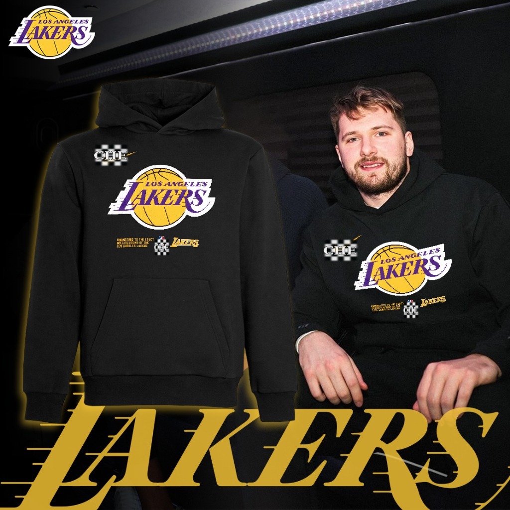 Áo Nỉ và Hoodie Bóng rổ Los Angeles Lakers Logo Center form rộng tay lỡ Jerry Tee thể thao nam nữ ov