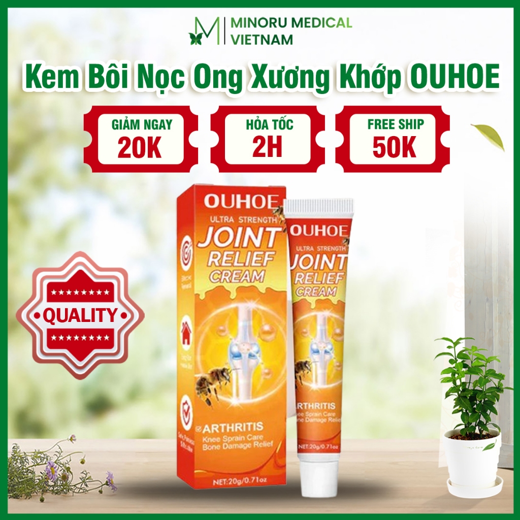 Kem Bôi Nọc Ong Làm Dịu Đau Xương Khớp OUHOE ULTRA STRENGTH – Giảm Đau Nhức Mỏi Gối, Cơ Vai Gáy, Mang Lại Cảm Giác
