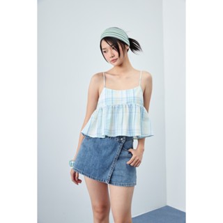 LIBÉ WORKSHOP - Áo hai dây mảnh dáng babydoll hoạ tiết caro nhiều màu