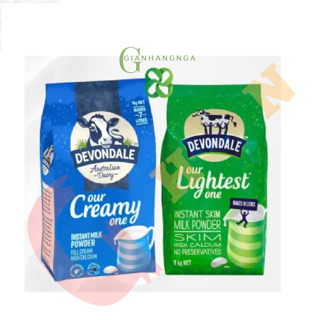 [Hỏa Tốc]Sữa Bột Úc Devondale FULL CREAM/tách béo gói 1kg