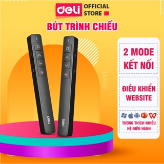 Bút Trình Chiếu ES001 Deli Bút Chỉ Kết Nối USB Chiếu Xa 100M Đèn Laser Đỏ Hỗ Trợ Thuyết Trình Giảng Dạy
