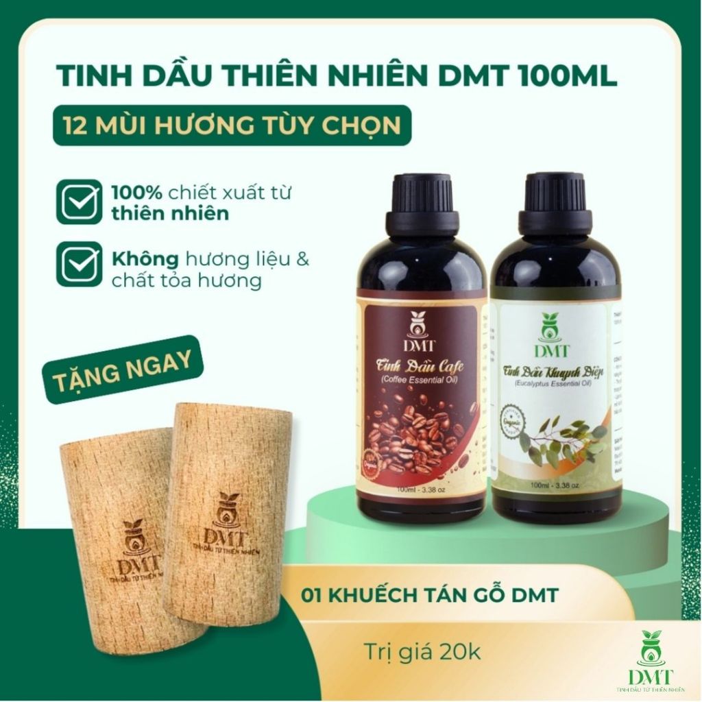 Tinh dầu xông thơm phòng DMT - xông phòng, khuếch tán, đuổi muỗi, nguyên chất 100ml - 12 Mùi hương
