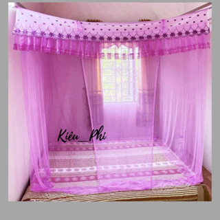 Mùng ngủ mắc tay cao cấp Kiều Phi, màn thêu vi tính gấp gọn chống muỗi đủ size