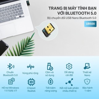 [Hỏa tốc] Bộ Chuyển Đổi Bluetooth TP-Link UB500 USB Nano Bluetooth 5.4