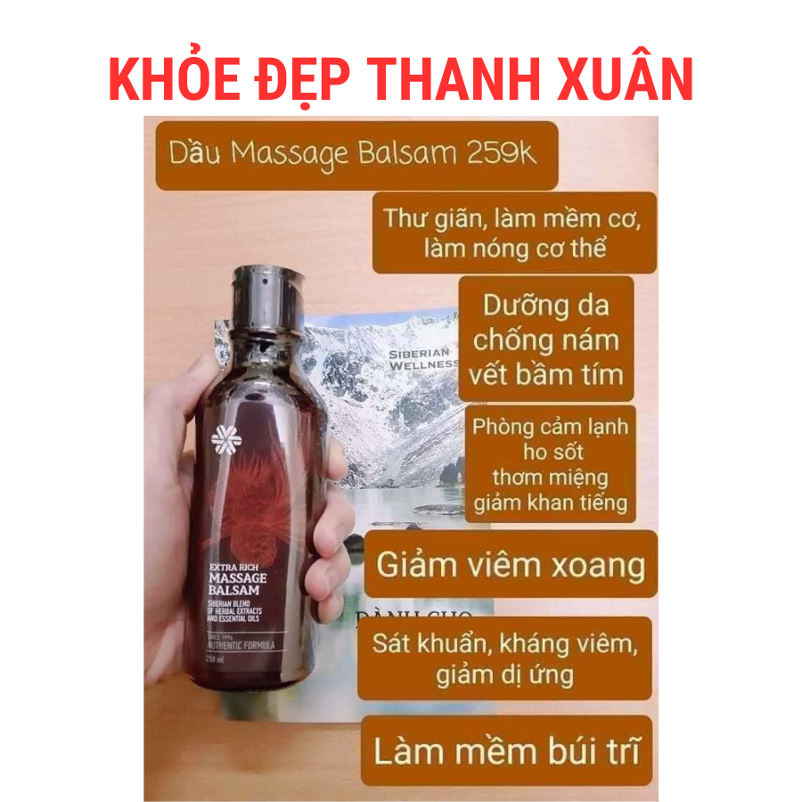 [ Balsam ] Dầu mát xa - Siberian Pure Herbs Collection Extra Rich Massage Balsam - 250ml/chai