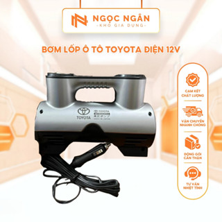 Bơm lốp ô tô Toyota điện 12V, Công suất cao, di động cho xe hơi, xe tải, tích hợp đồng hộ tự ngắt điện