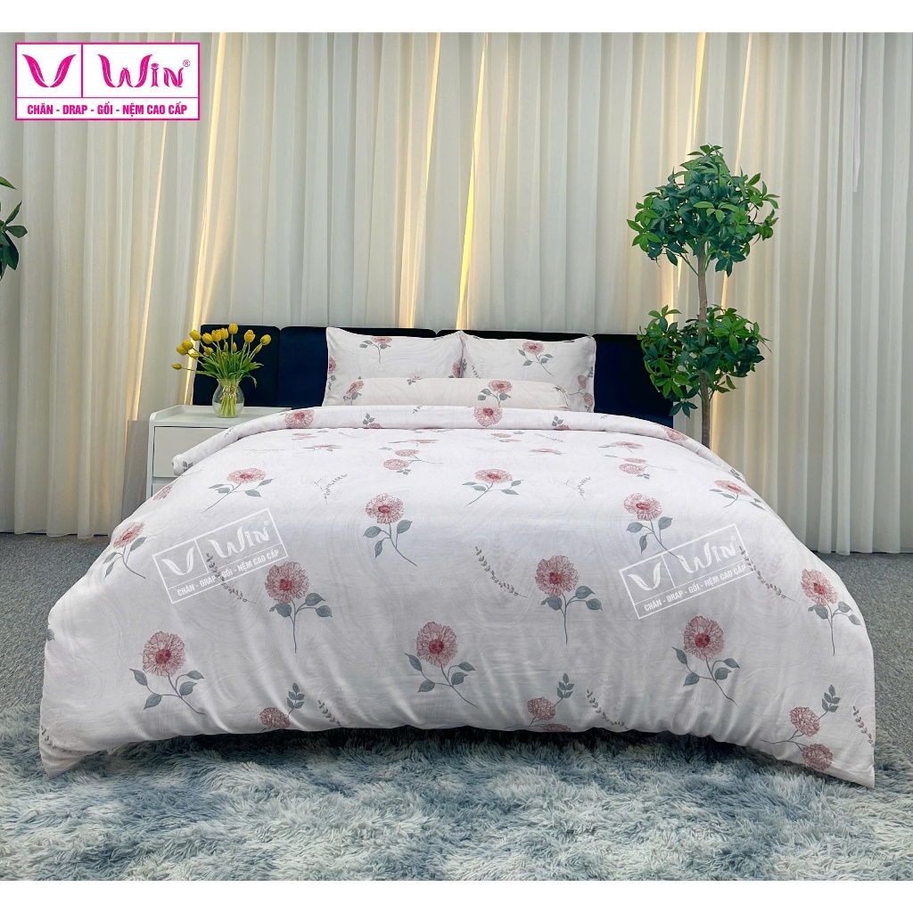 [BỘ 4 MÓN] Bộ Ga Giường Tencel 40S Cao Cấp, drap giường lụa Tencel Super Win Thắng Lợi mát lạnh, mềm