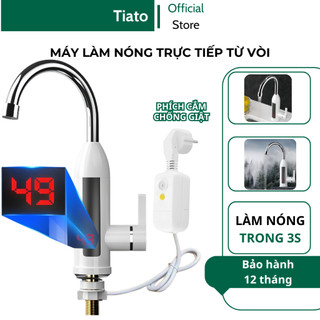  Máy nước nóng lạnh trực tiếp tại vòi thân dọc nóng nhanh trong 3 giây cảm biến chống giật an toàn cao cấp Tiato 