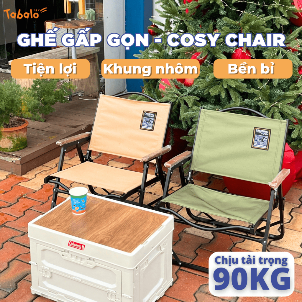Ghế Gấp Gọn Cosy Folding Tabalo Chính Hãng, Ghế Xếp Gọn Hợp Kim Nhôm Đi Cắm Trại Dã Ngoại Chill