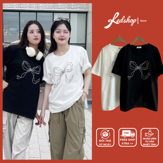 Áo Thun Basic Nữ Nơ Tay Ngắn Vải Cotton Cao Cấp Redshop.store Áo Phông Trơn Phong Cách Hàn 303045 