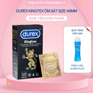 Bao cao su Durex Kingtex Ôm Sát Nhiều gel Size 49mm Hộp 12 bcs Chính Hãng