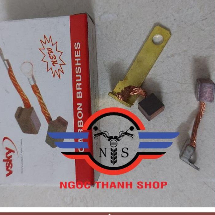 Bộ chổi than đề, chổi than Mô tơ đề mô tô Suzuki GD110, GT125 -NTS