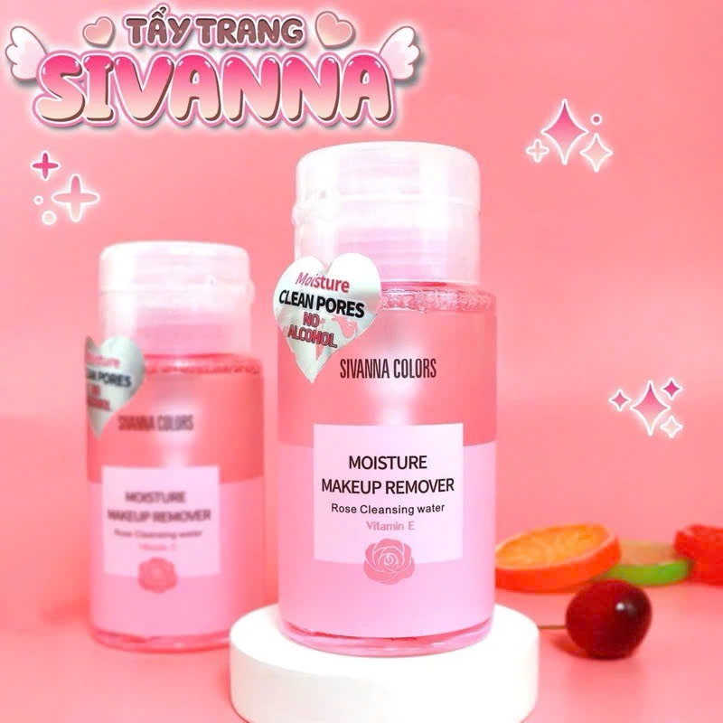 [Sivanna] Nước Tẩy Trang Sivanna Colors Moisture Makeup Remover Rose HF103