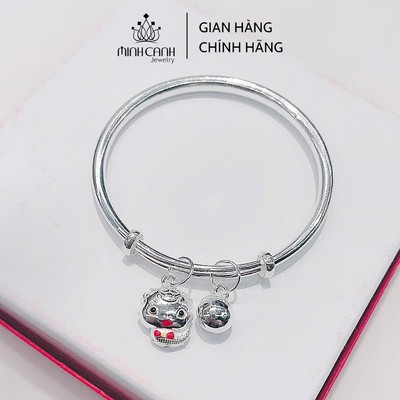 Vòng Bạc Mix Charm Con Rắn Bình An Cho Bé - Minh Canh Jewelry