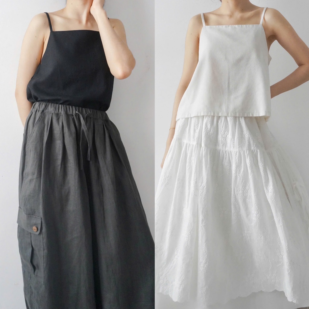 Áo dây form basic vải linen cotton