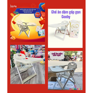 (mẫu mới ghế như ảnh) Ghế ăn dặm nhựa cao cấp  gấp gọn thông minh  Gooby
