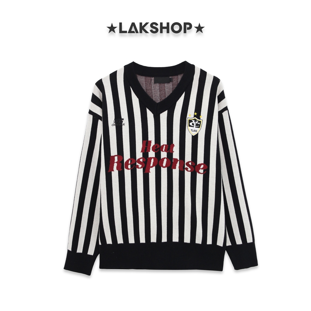 LAK SHOP Áo len Black Stripe Heat Response Knit Sweater