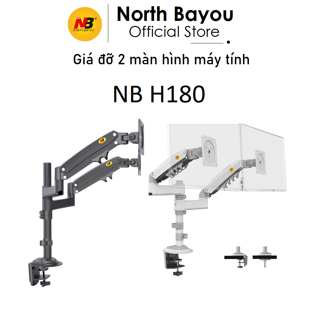 Giá treo 2 màn hình North Bayou NB-H180 Từ 17 - 27 inch Tải trọng 2-9kg