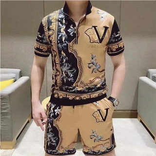 Đồ Bộ Cộc Tay Nam Mặc Mùa Hè Chất Lụa Họa Tiết Cực Đẹp