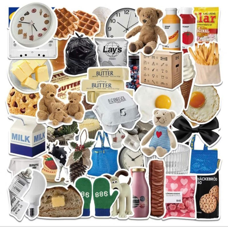 Set 10 / 50 sticker retro đa phong cách dán nón mũ bảo hiểm laptop vali sổ tay đàn guitar điện thoại