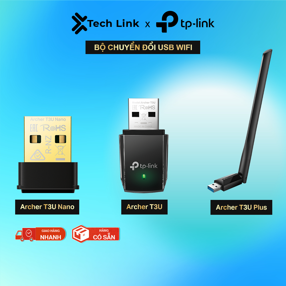 Bộ Chuyển Đổi USB Wifi TP-Link Archer T3U / T3U Plus / T3U Nano Chuẩn AC 1300Mpbs
