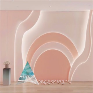  Phông nền Livestream - Chụp ảnh Artemis.Decor - Tone hồng cam in 3D 5D  Có in theo kích thước yc  