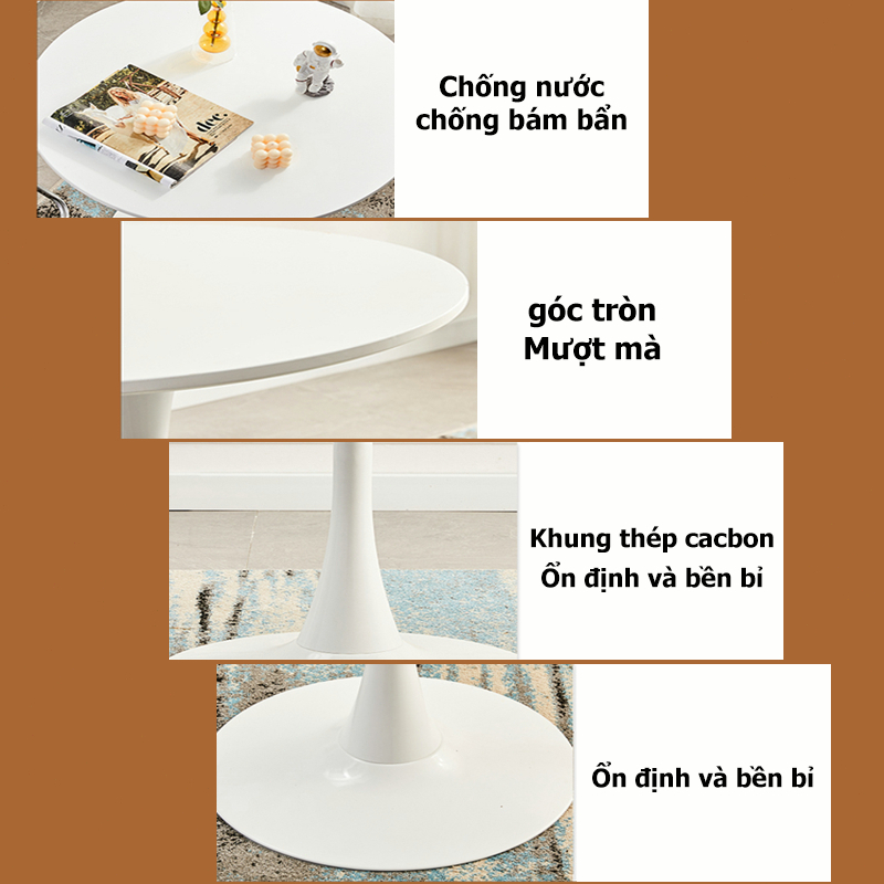 HUHU Bàn Tròn Tulip Decor Sang Trọng Trang Trí Nhà Quán Cafe Theo Phong Cách Tối Giản Hàn Quốc | BigBuy360 - bigbuy360.vn