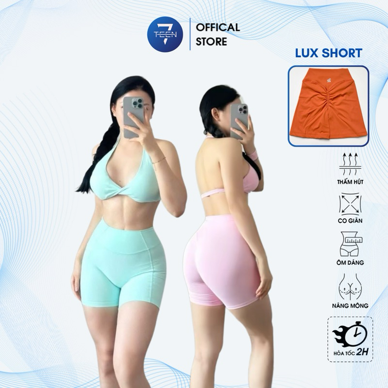 [SEY LUX SHORT] Quần short tập gym yoga creora cao cấp co giãn 4 chiều có chun mông cao cấp 7teen Gy
