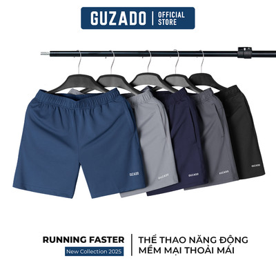 Quần Đùi Nam GUZADO Dáng Run, Vải Thun Co Giãn Thấm Hút Mồ Hôi Tốt, Vận Động Thoải Mái GSR10-GASA25S002