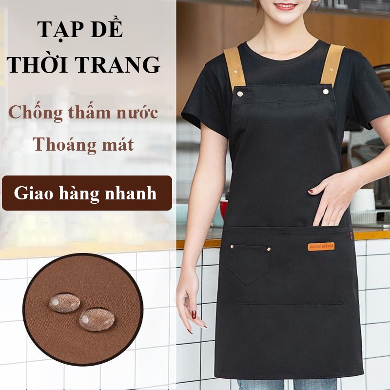 Tạp dề pha chế SHINNY Tạp dề chống thấm tạp dề nấu ăn yếm phục vụ vải tạp dề nail chống thấm nước thoáng mát