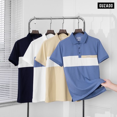Áo Polo Nam Cotton Cá Sấu GUZADO, Mềm Mát, Chống Nhăn Xù, Thiết Kế Lịch Lãm, Sang trọng MPL2515S